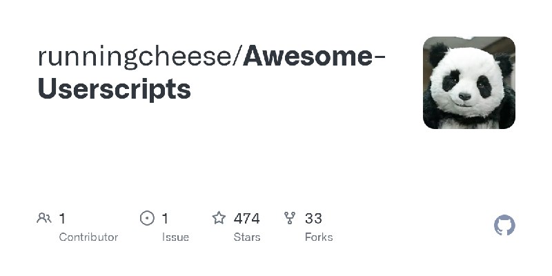 GitHub - runningcheese/Awesome-Userscripts