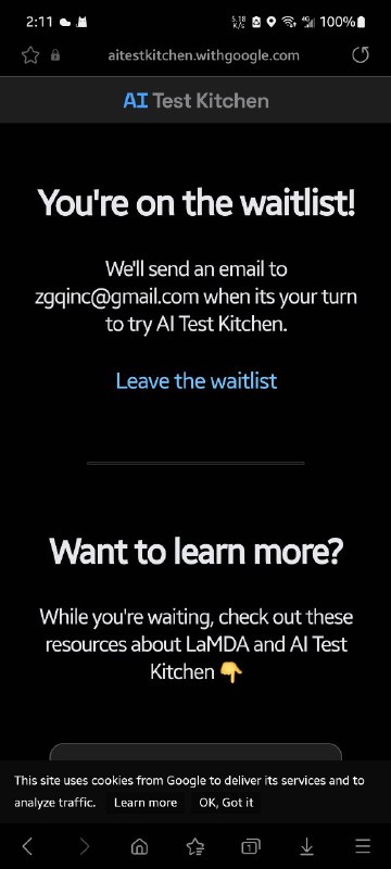 Google AI Test Kitchen开放注册：让你可以和全球最先进的AI聊天机器人LaMDA2交流