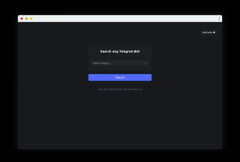 Telegram Bot List - TG 机器人在线索引由 InfoTel 制作的一个英文网页索引，可以分门别类地查找 TG 机器人