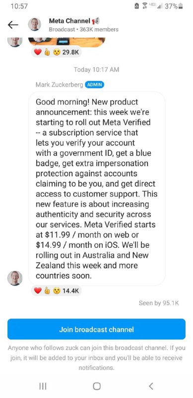 向 Twitter 学习？Meta 在 Instagram 和 Facebook 上每月 12 美元的测试付费验证“Meta Verified”将为您提供一个蓝色徽章以及其他的一些权益，包括提高可见性、防止冒充、优先客户支持等
